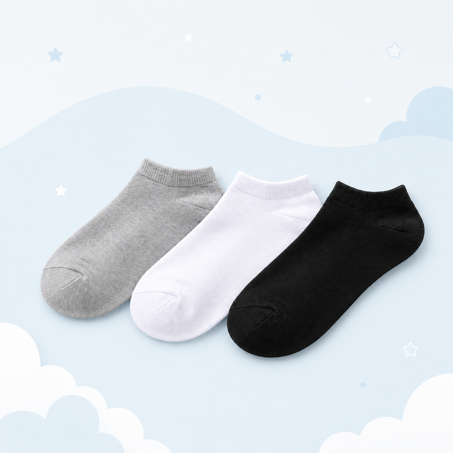 Boys' Everyday Ankle Socks – Pack of 3