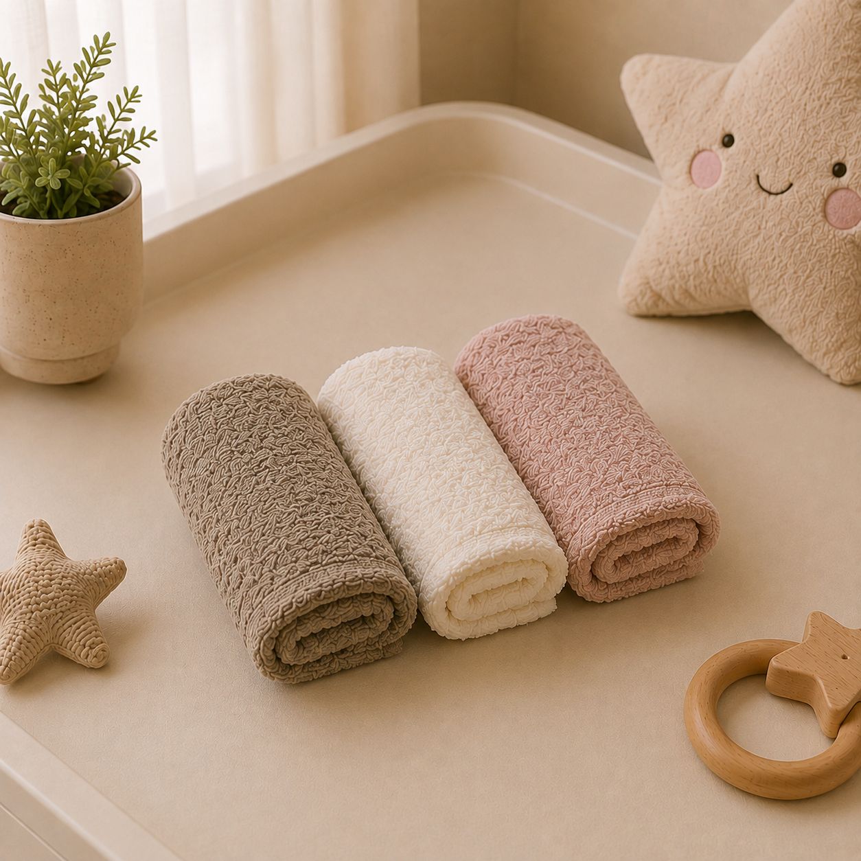 Girls' Soft Cotton Towels – Pack of 3