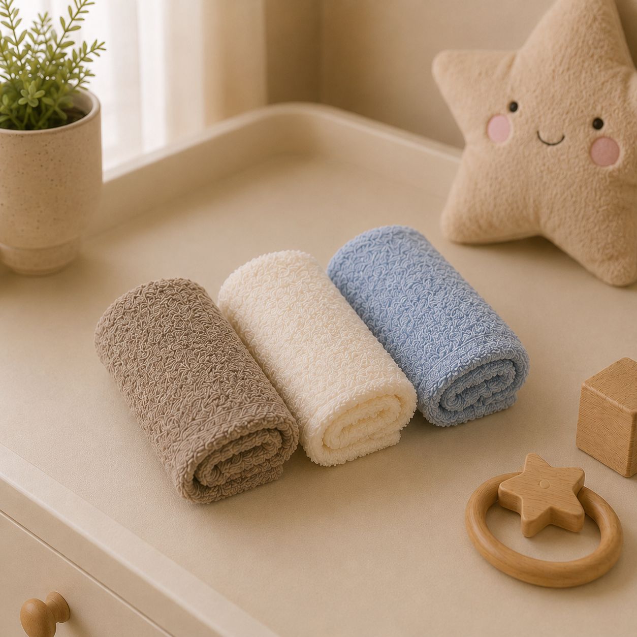 Boys' Basic Soft Cotton Towels – Pack of 3