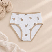 Girls' Beige Printed Briefs – Pack of 3