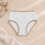 Girls' Beige Printed Briefs – Pack of 3