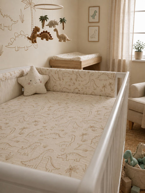 Dino Dreams Fitted Bedsheet & Pillowcase Set 🦕